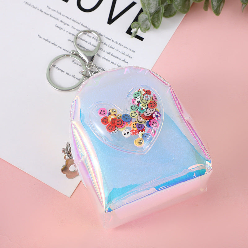 Wholesale Transparent PU Coin Purse Keychain